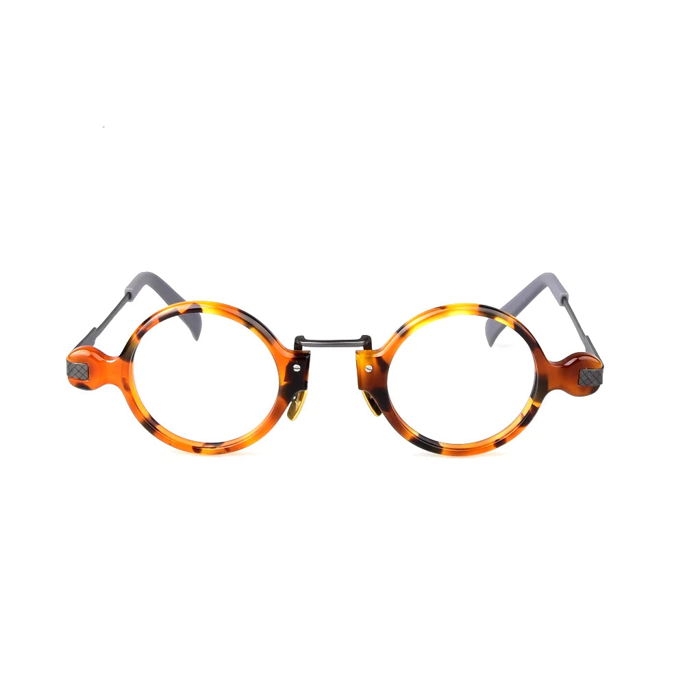 Aimee Unisex Full Rim Round Acetate Titanium Eyeglasses 141501 - Lightweight & Durable Frame for Reading, Work, and Everyday Use