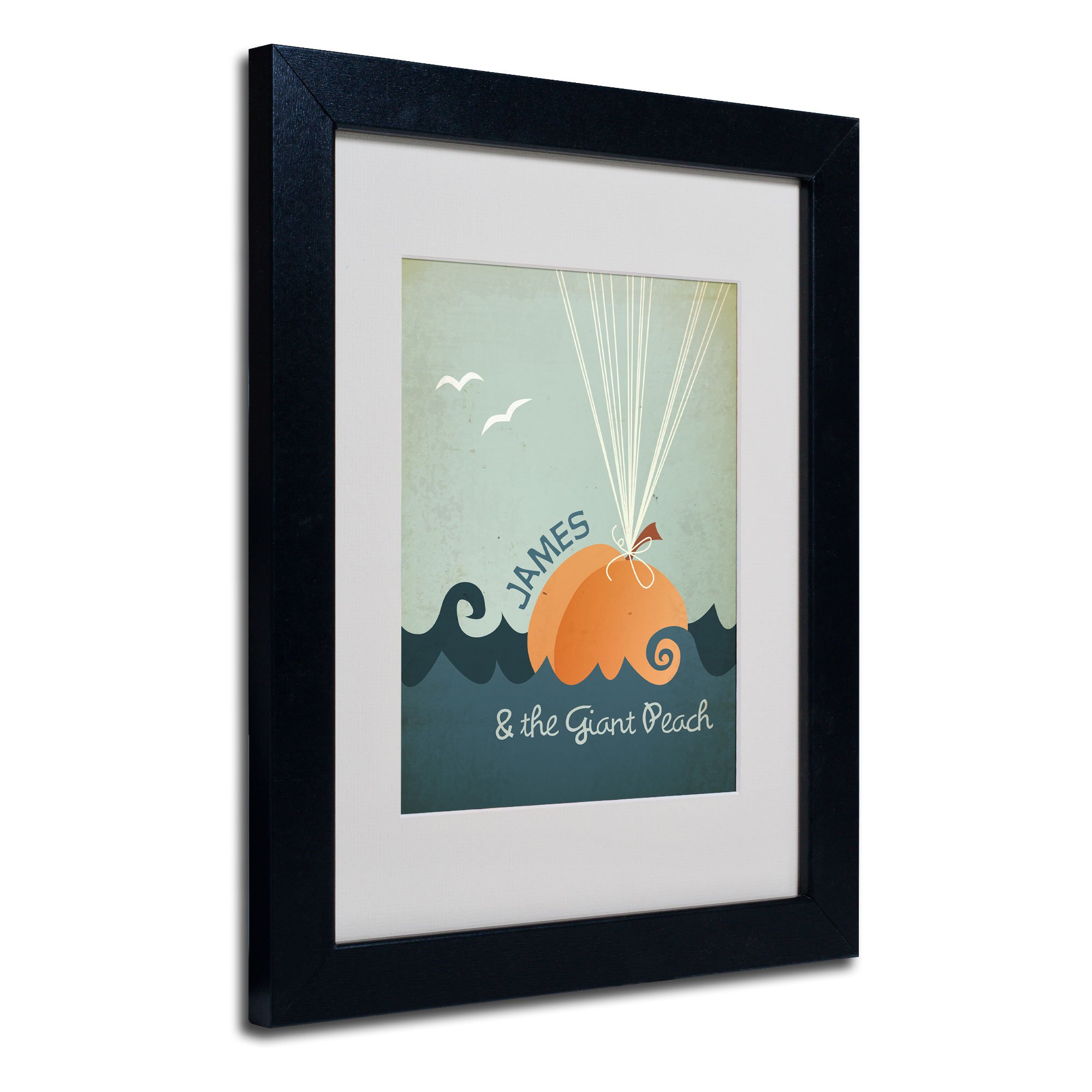 James and The Giant Peach by Roald Dahl - Canvas Wall Art with Black Frame, 11x14 Inches - Perfect for Kids' Room Decor & Literary-Themed Gifts