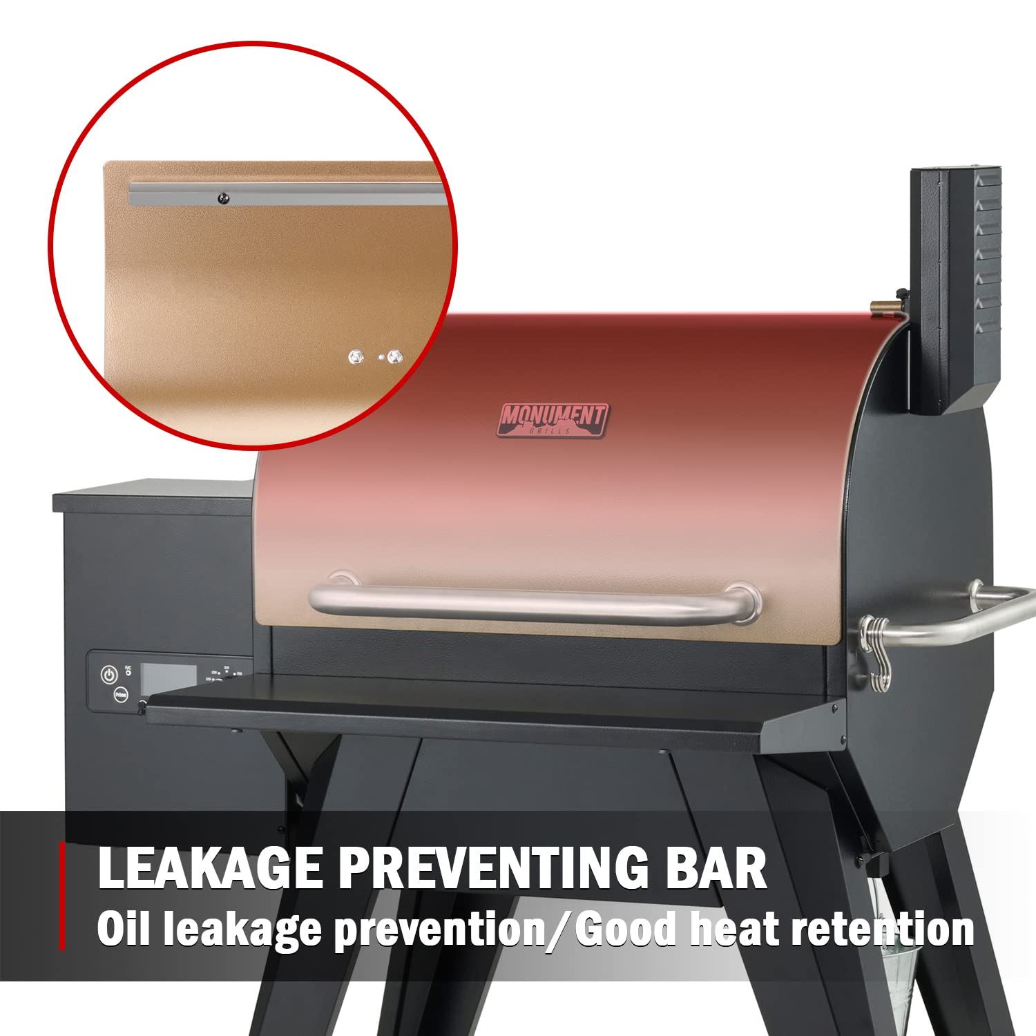 Monument Grills 86030 Wood Pellet Grill and Smoker - Bronze Outdoor BBQ Grill with Chimney for Backyard, Patio, and Tailgating | Perfect for Smoking, Grilling, and Roasting Meats