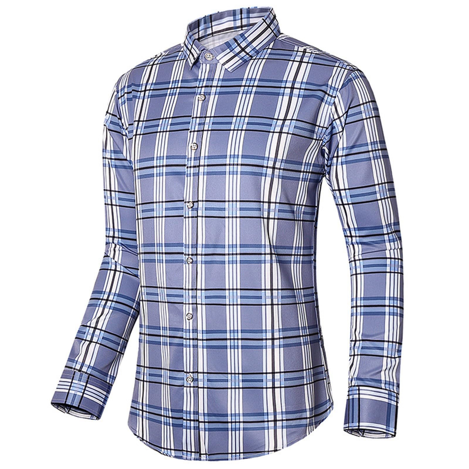 Plus Size Men's Dress Shirts - Loose Fit Long Sleeve Button Down Business Casual Shirts for Office Work | Formal & Professional Attire for Big & Tall Men