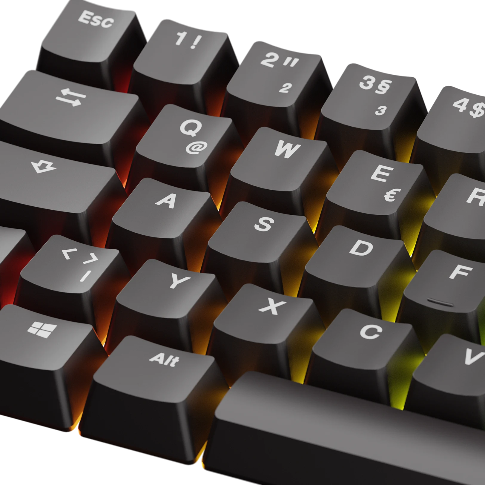 Keycaps Basics Classic Black DE - Mechanical Keyboard Keycaps for Typing & Gaming | Durable ABS Keycaps for PC, Mac, Laptop