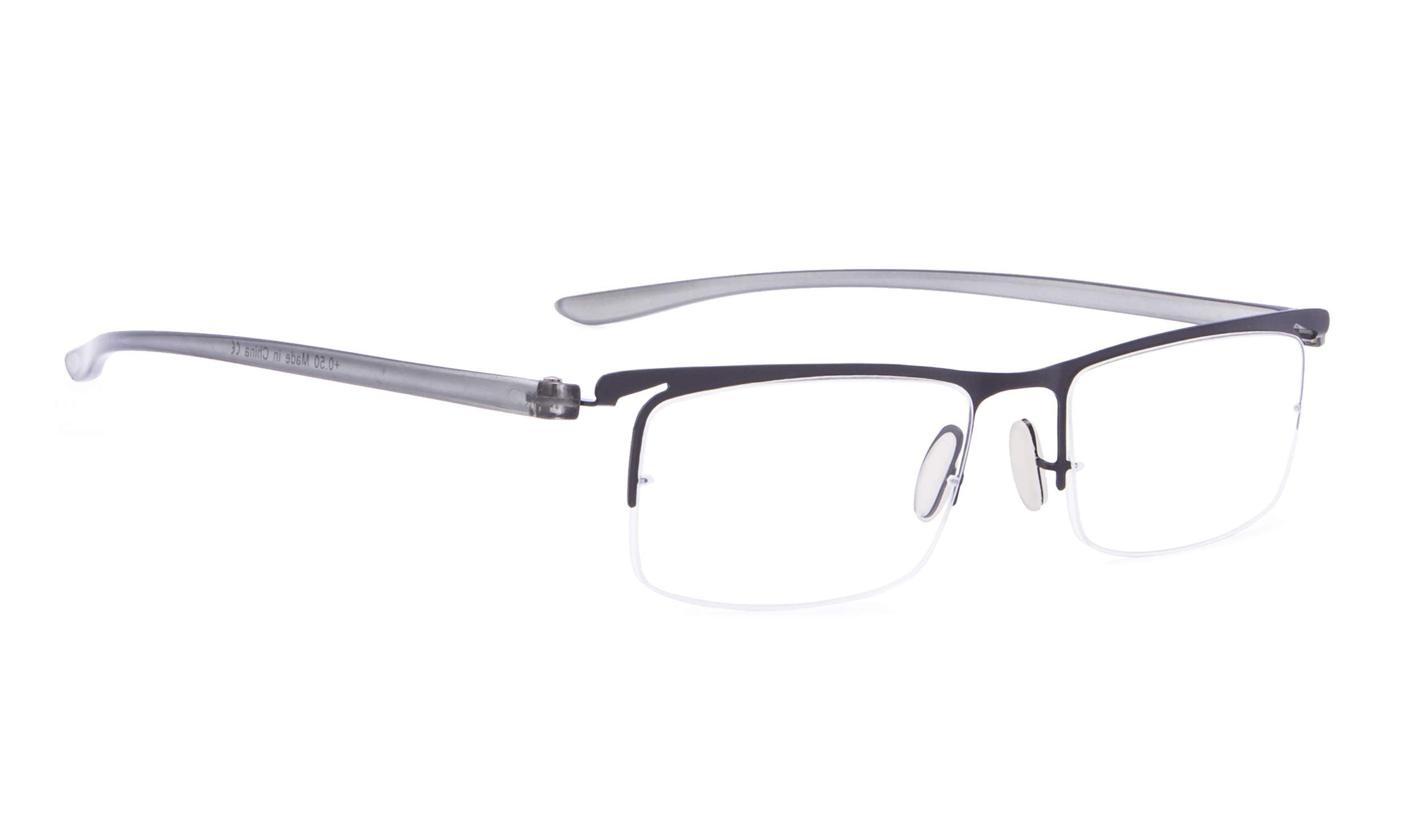 Lightweight Half-Rim Reading Glasses for Men & Women - Comfortable Readers for Daily Use, Office Work, and Reading Books
