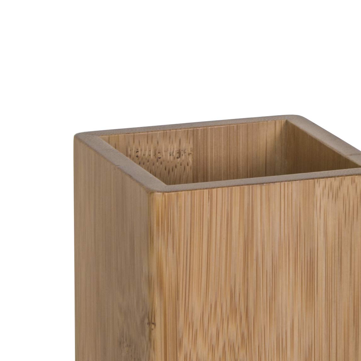 Bamboo Square Pen Holder - Eco-Friendly Desktop Organizer for Pens, Pencils & Office Supplies - Perfect for Home, Office & School Use