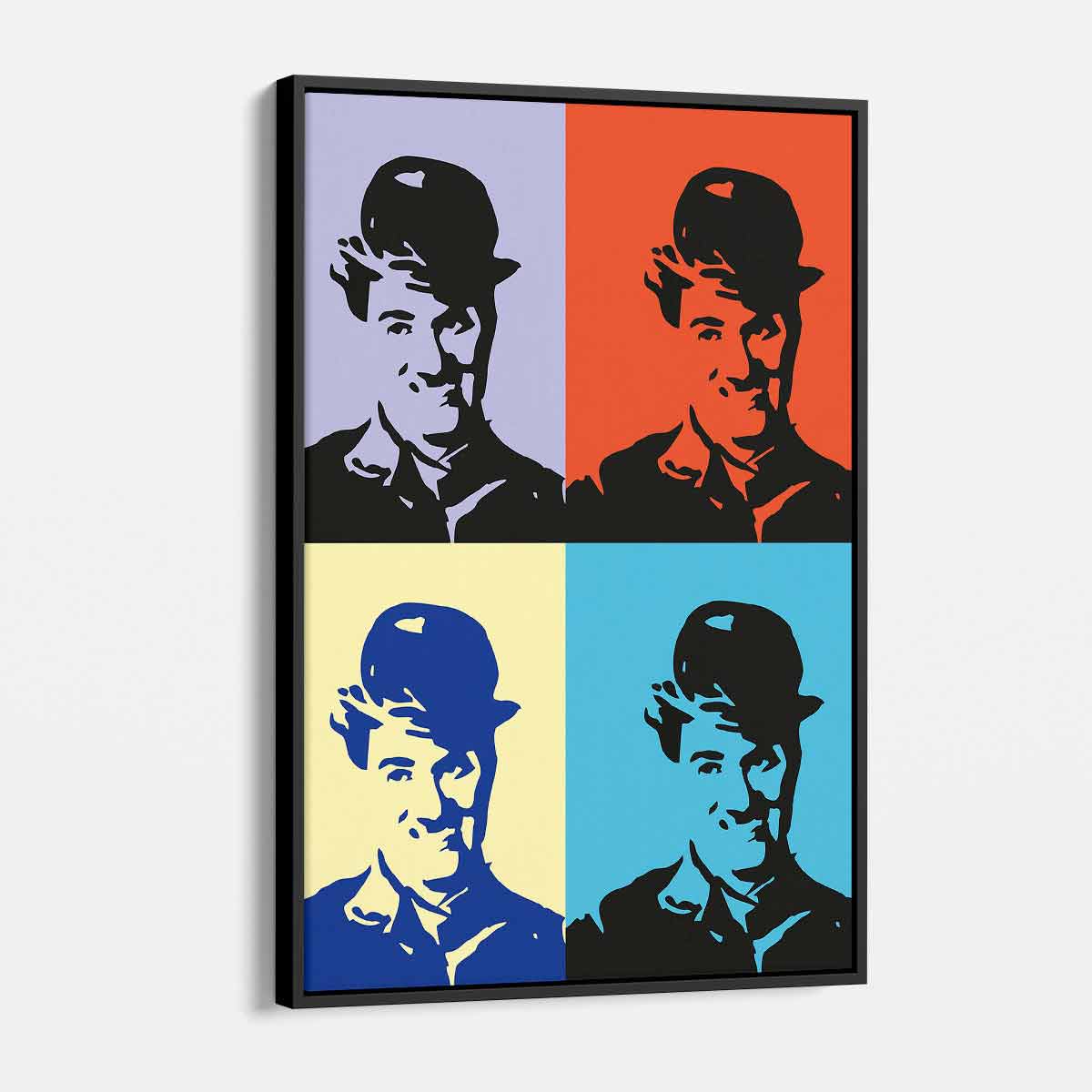 Vintage Charlie Chaplin Pop Art Canvas Wall Decor - Multi Color Modern Art Print for Living Room, Bedroom & Office - Perfect Gift for Movie Lovers & Film Enthusiasts