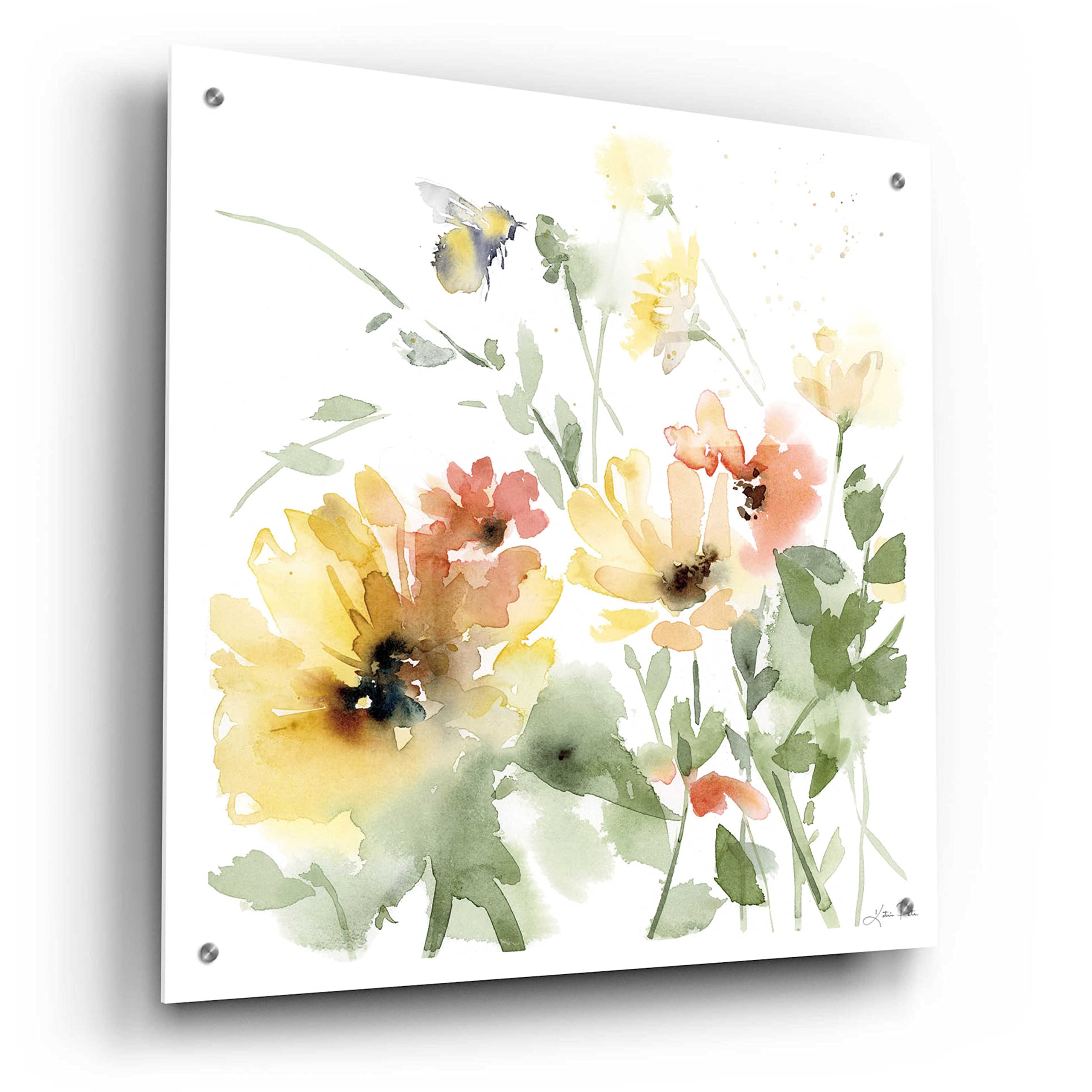 Epic Art 'Sunflower Meadow I' by Katrina Pete - 24x24 Inch Vibrant Acrylic Glass Wall Decor - Perfect for Living Room, Bedroom & Office Decorations