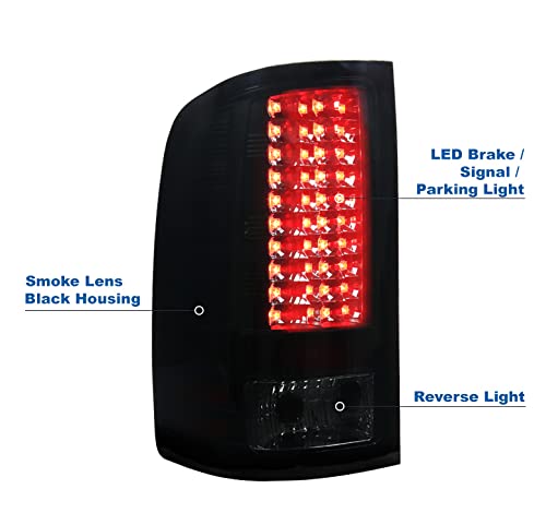 GMC Sierra 1500/2500HD/3500HD Black & Smoke LED Tail Lights - High-Performance Brake Lamps for Enhanced Visibility & Style | Perfect for Night Driving & Off-Road Adventures