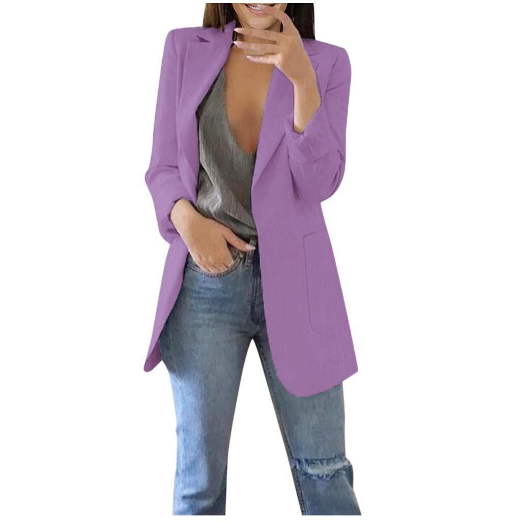 Women's Winter Office Suit Jacket - Long Sleeve Cardigan Coat for Autumn & Winter - Warm Work Blazer for Business Casual & Outdoor Activities