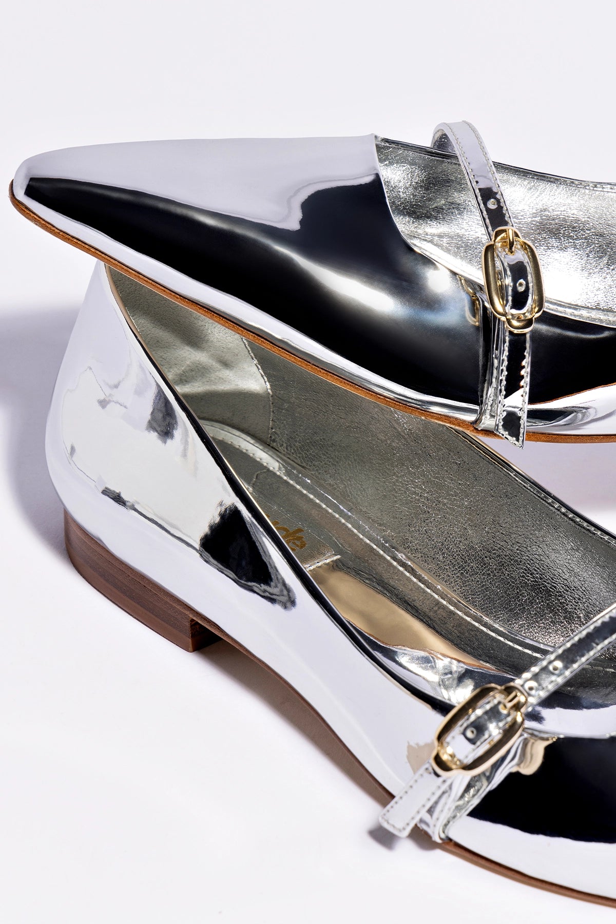 Irene Flat Shoes in Silver Specchio - Stylish & Comfortable Women's Flats for Work, Office & Casual Wear