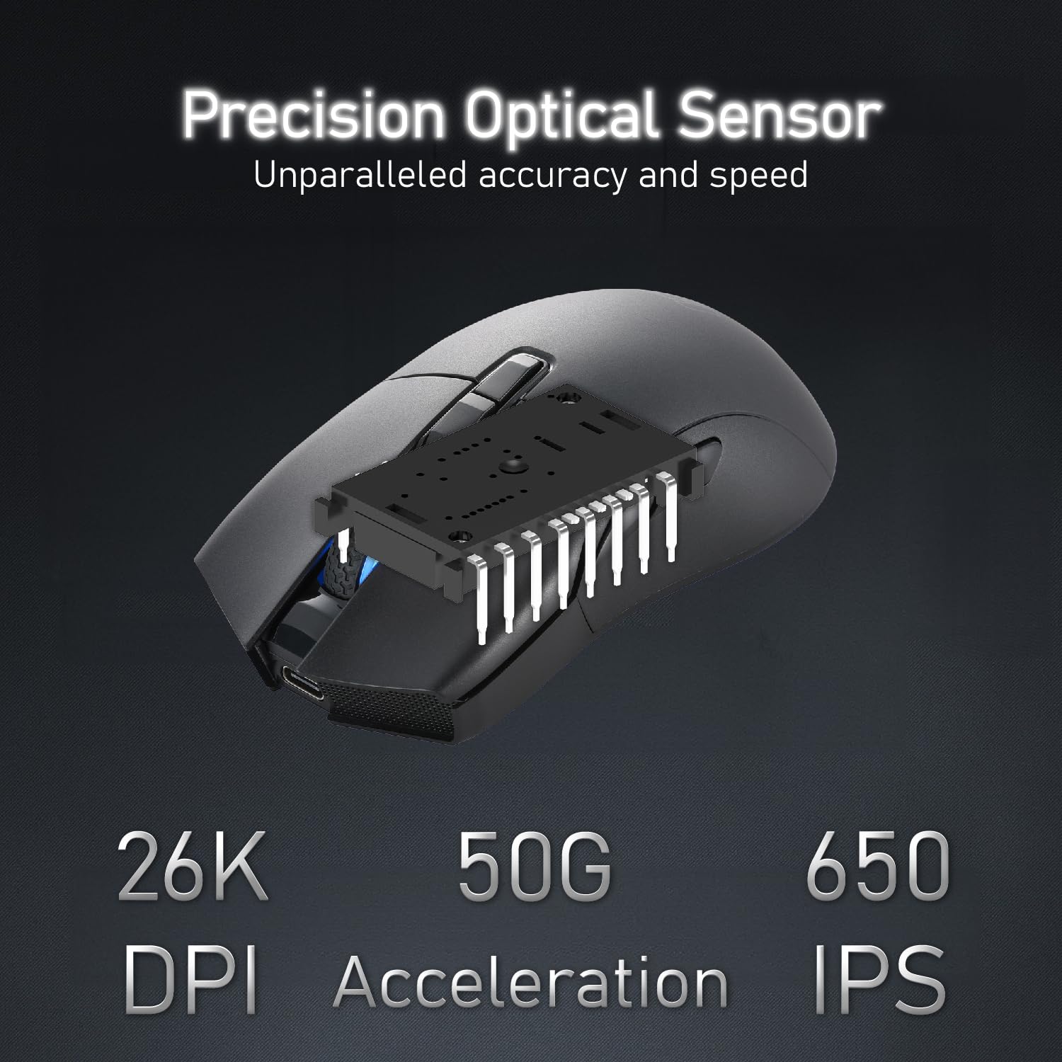 iRocks M31R Wireless Gaming Mouse - Triple Mode 2.4G/Bluetooth/USB-C Detachable Cable, Kailh GM8.0 Switches, PixArt PAW3395 Sensor, 26000 DPI - Black | Perfect for FPS, MOBA & PC Gaming at Home or Office