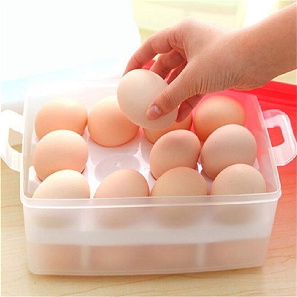 FLIPXEN Clear Plastic Egg Storage Container - Holds 24 Eggs - Refrigerator Organizer for Kitchen - Perfect for Fridge Organization & Fresh Egg Storage