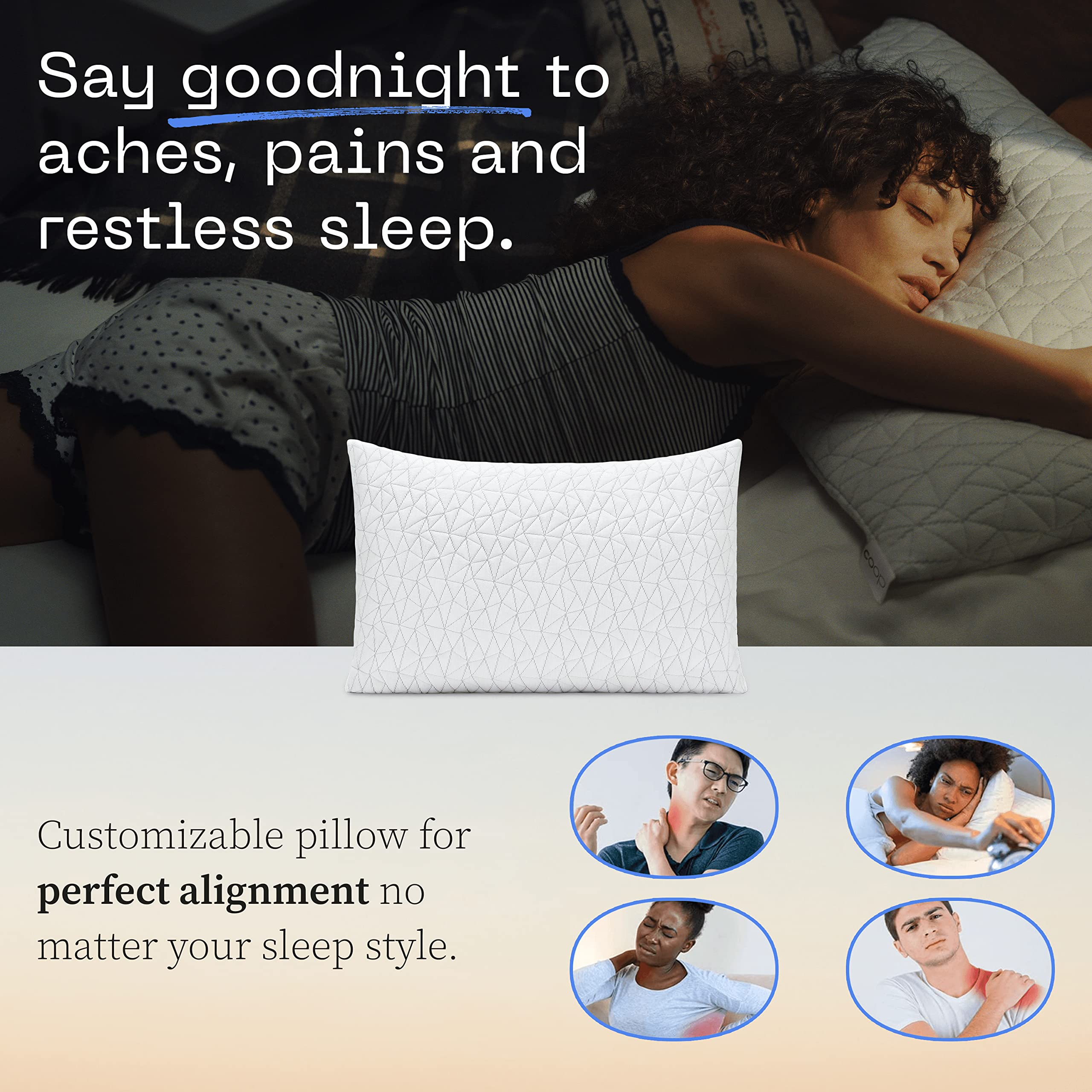 Coop Home Goods King Size Pillow Bundle - 2 Original Loft Pillows & 2 UltraTech Waterproof Pillow Protectors | Hypoallergenic Bedding Set for Side Sleepers & Back Sleepers | Perfect for Hotels, Guest Rooms & Master Bedrooms