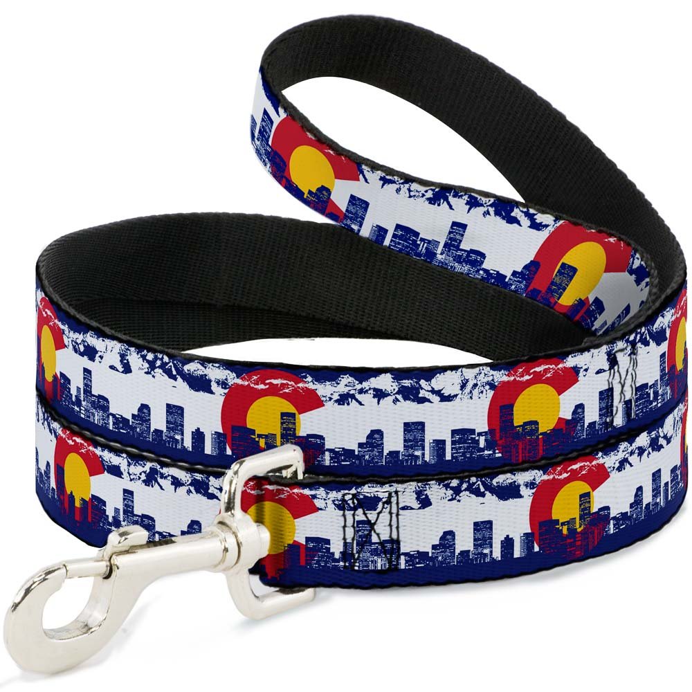 Colorado Skyline Mountains Dog Leash - 6 Feet Long, 1.0 Inch Wide Durable Pet Leash for Hiking, Walking & Outdoor Adventures