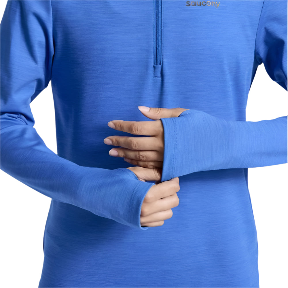 Saucony Women's Solstice 1/4 Zip Running Jacket - Lightweight Breathable Workout Top for Jogging & Gym - Perfect for Outdoor Training & Cold Weather Running