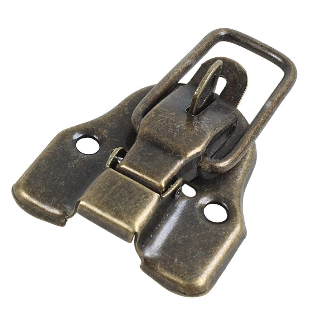 Duckbilled Metal Toggle Latch Catch - Bronze Tone Cabinet Box Hasp Lock (Brown) for Toolbox, Storage Cases & Industrial Equipment - Secure Fastening Solution
