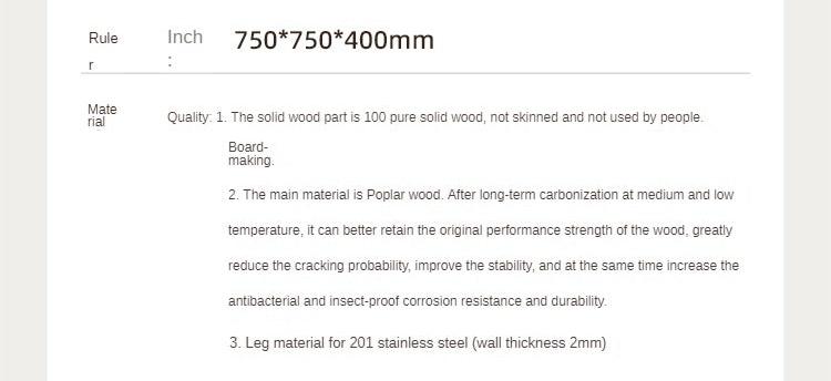 Solid Poplar Wood American Retro Coffee Table - Mid-Century Modern Living Room Furniture for Home Decor & Small Space