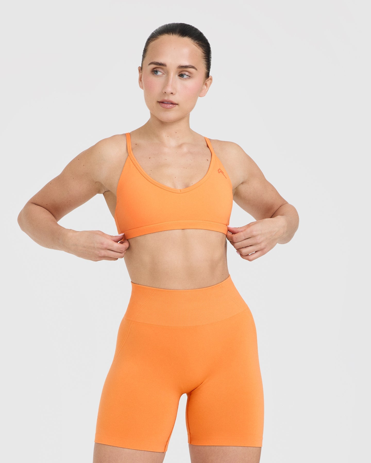 Timeless Strappy Bralette in Apricot Orange | Comfortable Wireless Bra for Women | Perfect for Yoga, Lounge & Everyday Wear