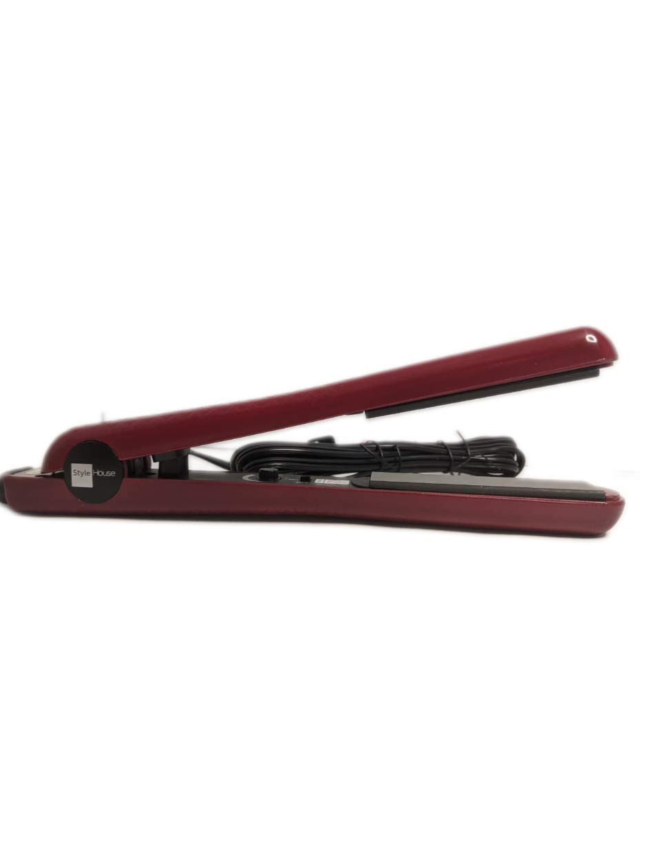 Style House Professional Hair Styling Iron - 1 Inch Flat Iron for Straightening & Curling, Red | Perfect for Home & Salon Use, Travel-Friendly Design