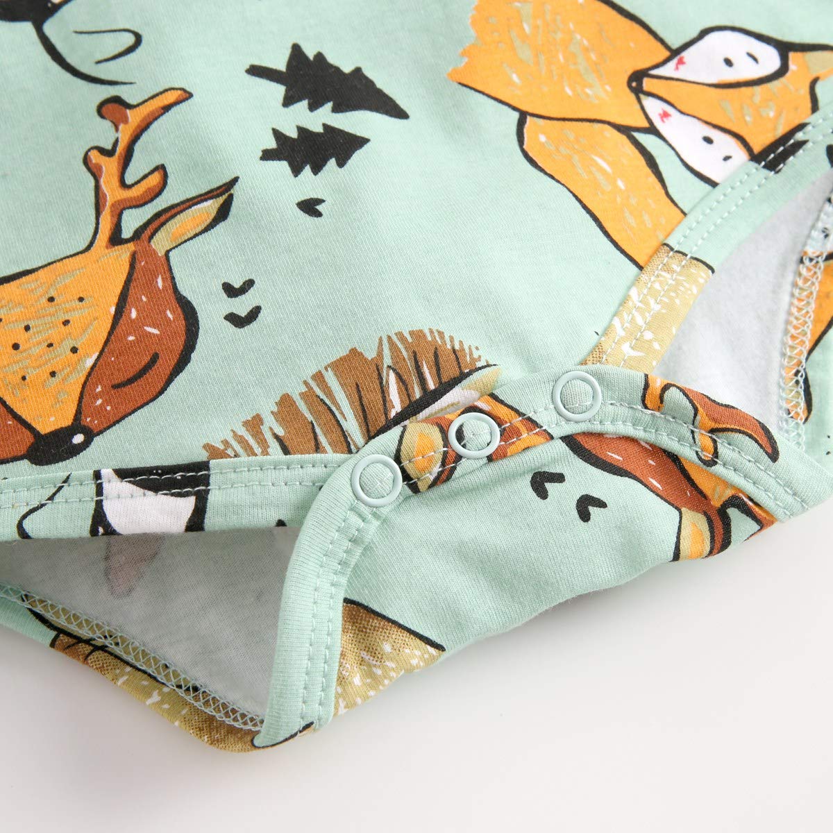 Adorable Cartoon Baby Bodysuit - 100% Cotton Short Sleeve Onesie for Boys & Girls | Perfect for Summer Outings & Playtime
