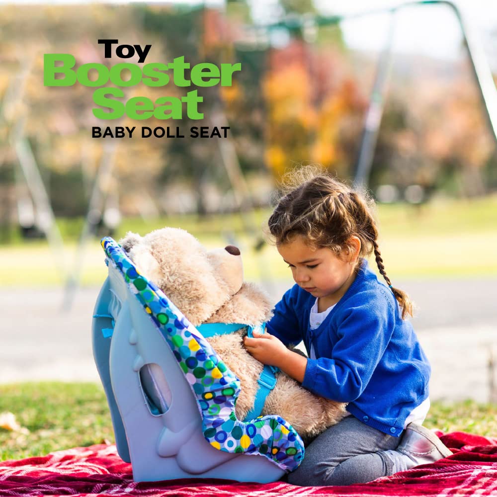 Joovy Toy Booster Car Seat for Toddlers - Safe & Comfortable Blue Booster Seat for Kids Travel, Dining & Road Trips