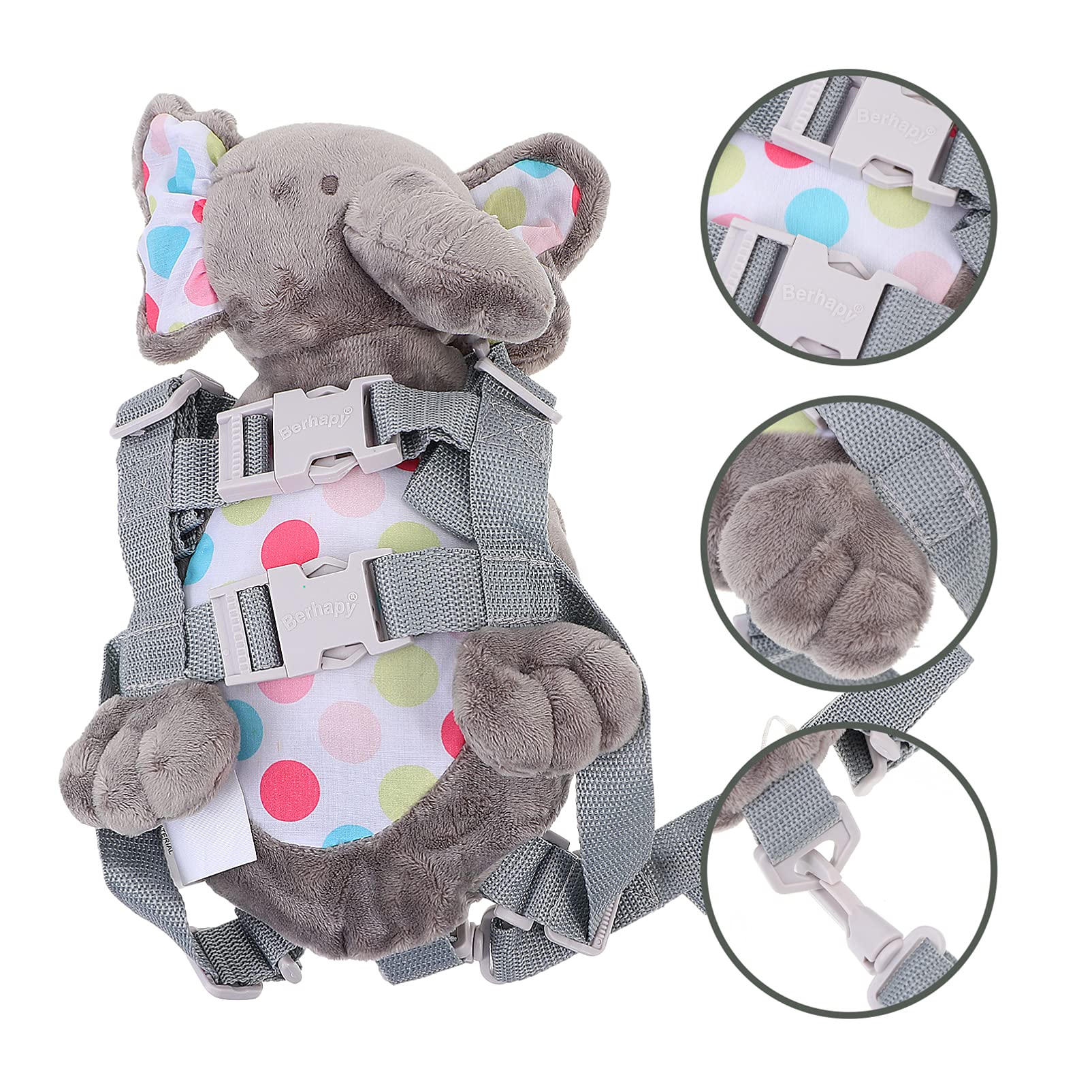 Cute Elephant Plush Backpack with Safety Leash - Anti-Lost Toddler Backpack for Boys & Girls - Cartoon Animal School Bag for Kids - Perfect for Outdoor Travel, Park Visits & Preschool Adventures