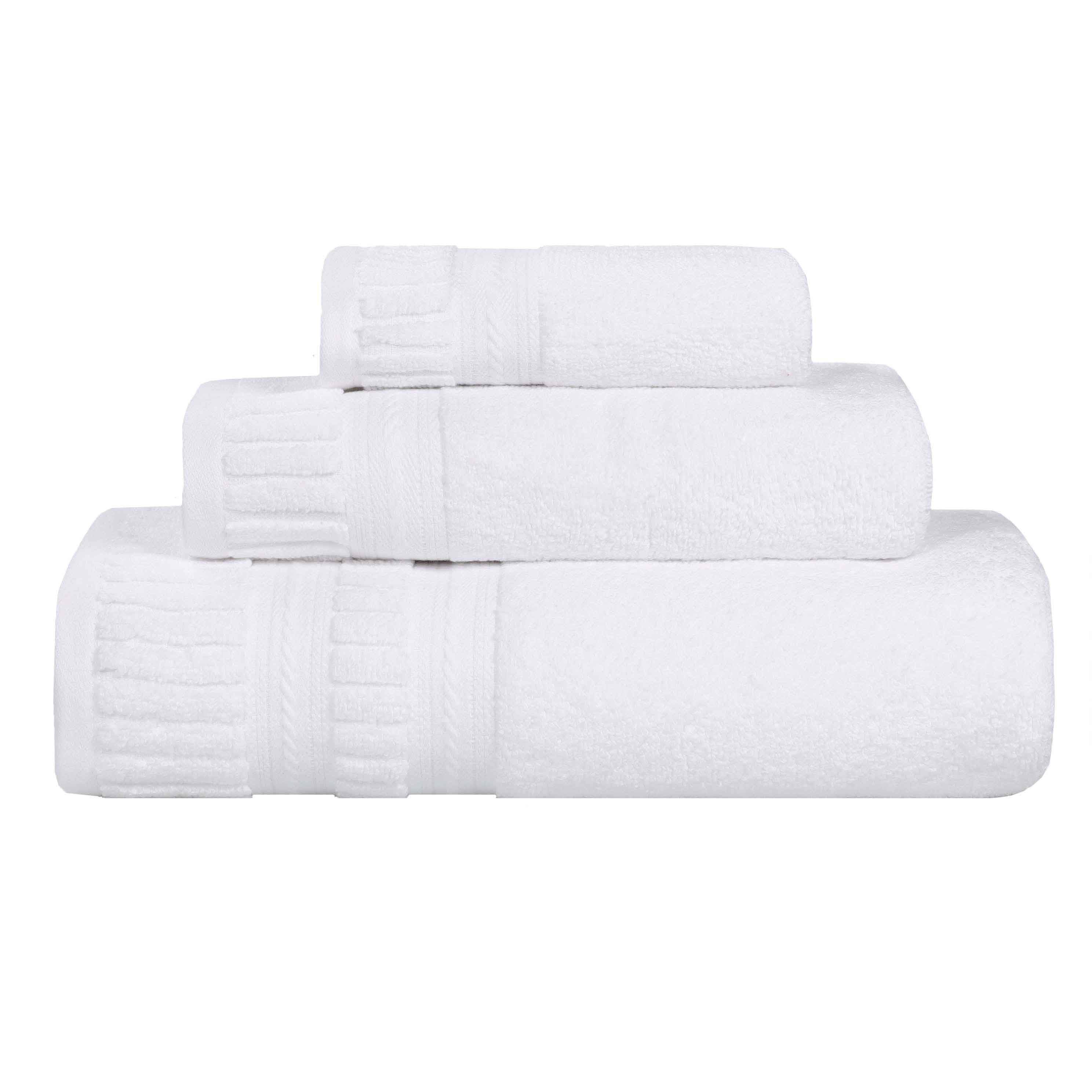 Venice Zero Twist Cotton Medium Weight Absorbent 3-Piece Bath Towel Set - Soft & Quick-Drying for Spa, Gym, and Beach Use