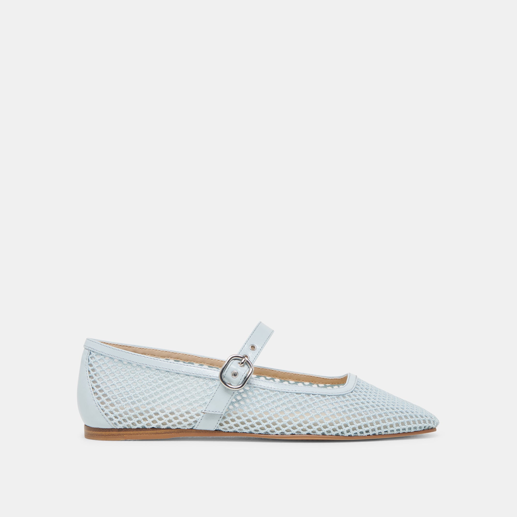 RODNI Women's Light Blue Mesh Ballet Flats - Breathable Comfortable Slip-On Shoes for Casual Wear, Work & Travel