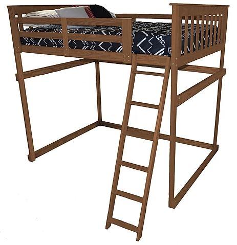 A & L Furniture Mission Style Loft Bed with Side Ladder - Space Saving Twin Size Wooden Bunk Bed for Kids & Teens - Perfect for Small Bedrooms, Dorms & Guest Rooms