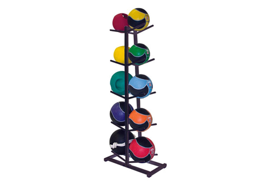 Warrior Double Medicine Ball Storage Rack - Heavy Duty Black Steel Gym Equipment Organizer for CrossFit, Home & Commercial Fitness Training
