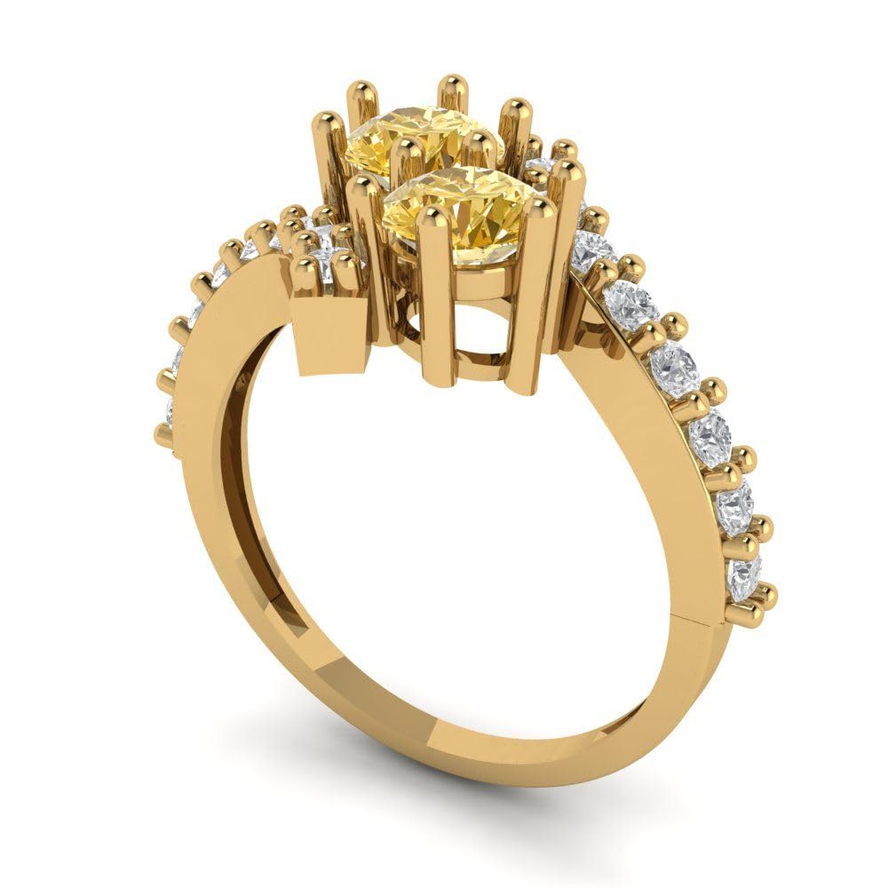 1.98ct Round Moissanite Engagement Ring in 14k Gold for Bridal & Anniversary
