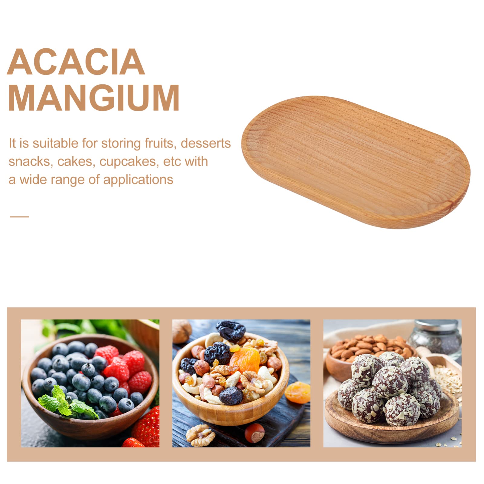 Acacia Wood Serving Tray for Cheese, Snacks & Desserts - Party & Home Decor