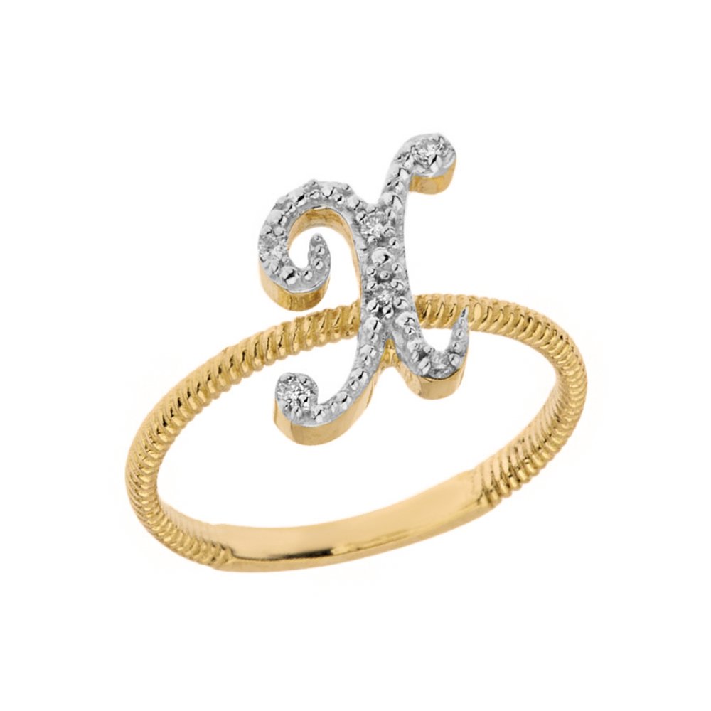 10K Yellow Gold Diamond Initial 