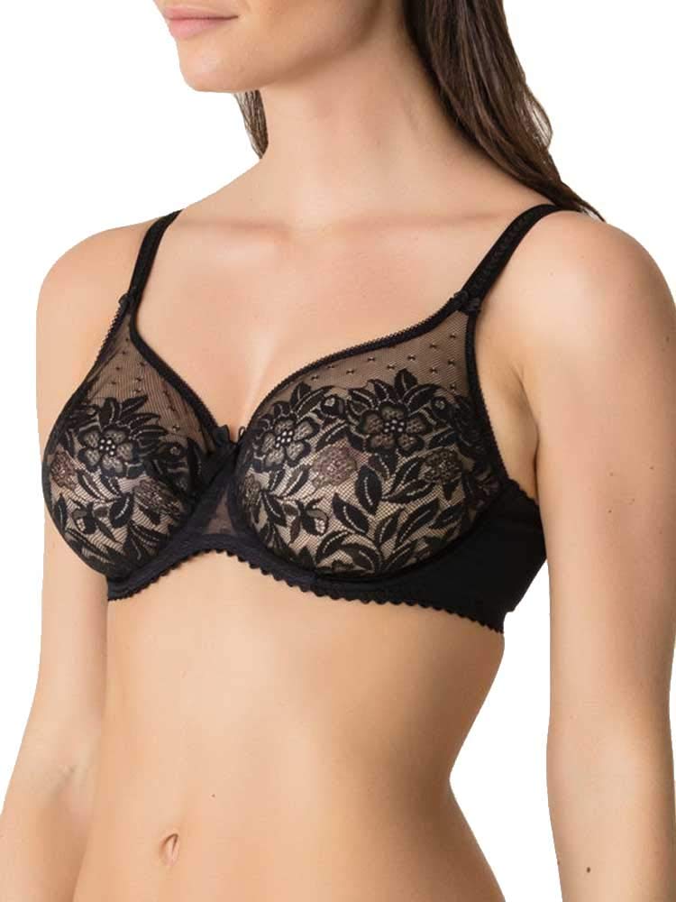 PrimaDonna Divine Seamless Lace Bra 36C Noir - Comfortable Full Coverage Underwire Bra for Women - Perfect for Everyday Wear, Work & Special Occasions