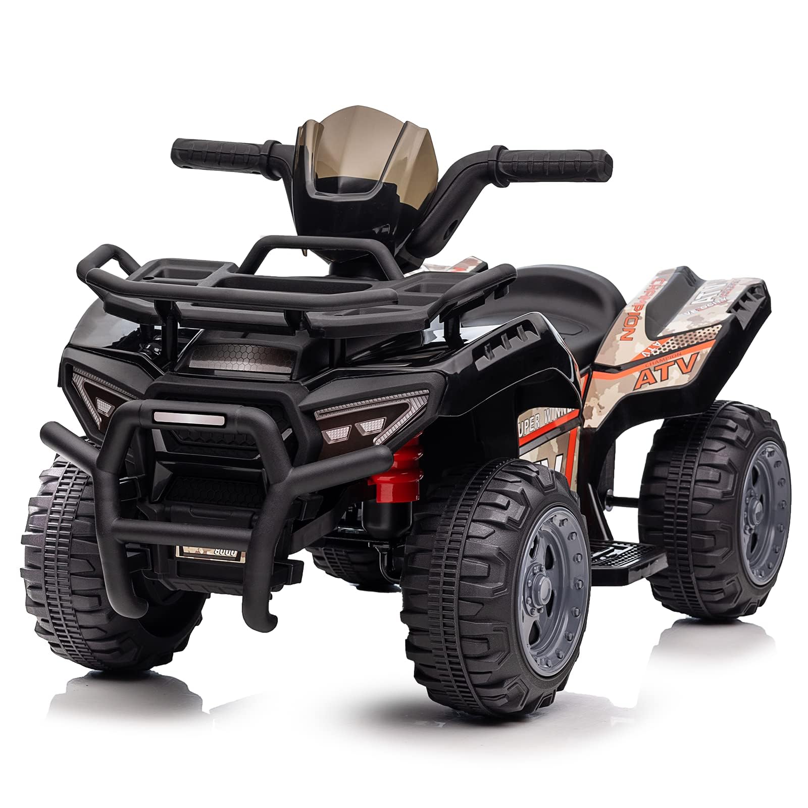 **6V Kids ATV 4 Wheeler Ride-On Toy for Toddlers 1-3 Years - Electric Quad with Music, Forward & Reverse - Black - Perfect for Indoor & Outdoor Play**