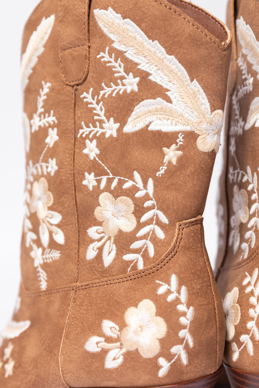 Paige Cocoa Embroidered Booties - Women's Stylish Ankle Boots with Handmade Embroidery | Perfect for Fall Fashion, Casual Outfits & Boho Chic Looks