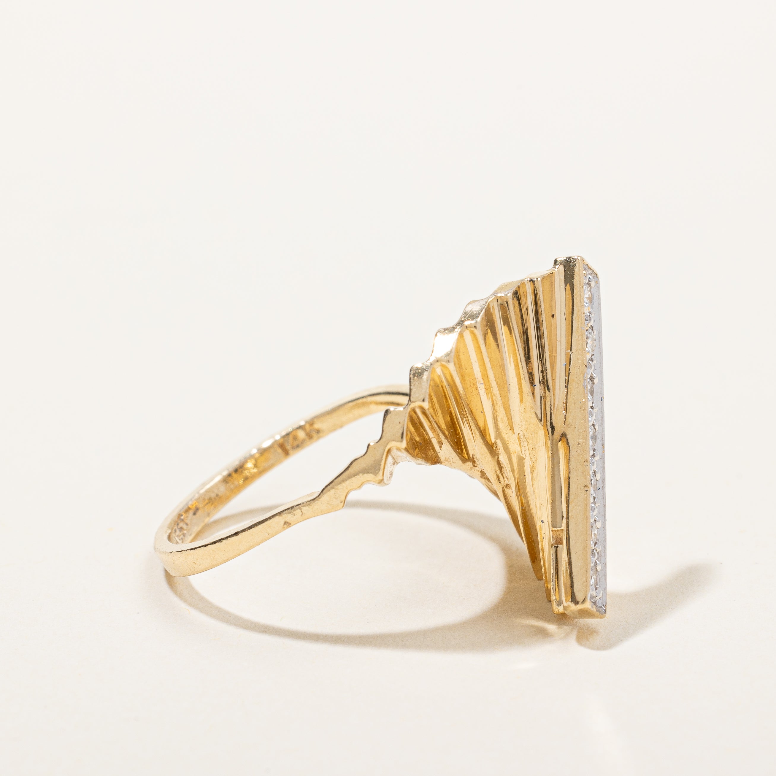 Custom Twisted Fan Diamond Cocktail Ring - 0.25 Carat Total Weight | Size 5.5 | Elegant Statement Jewelry for Parties, Weddings & Special Occasions