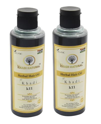 Khadi Natural Sandalwood Saffron Hair Oil - 210ml | Herbal Hair Growth Treatment for Nourishment, Shine & Scalp Health | Ayurvedic Hair Care for Dry, Damaged Hair | Perfect for Daily Use & Hair Massage