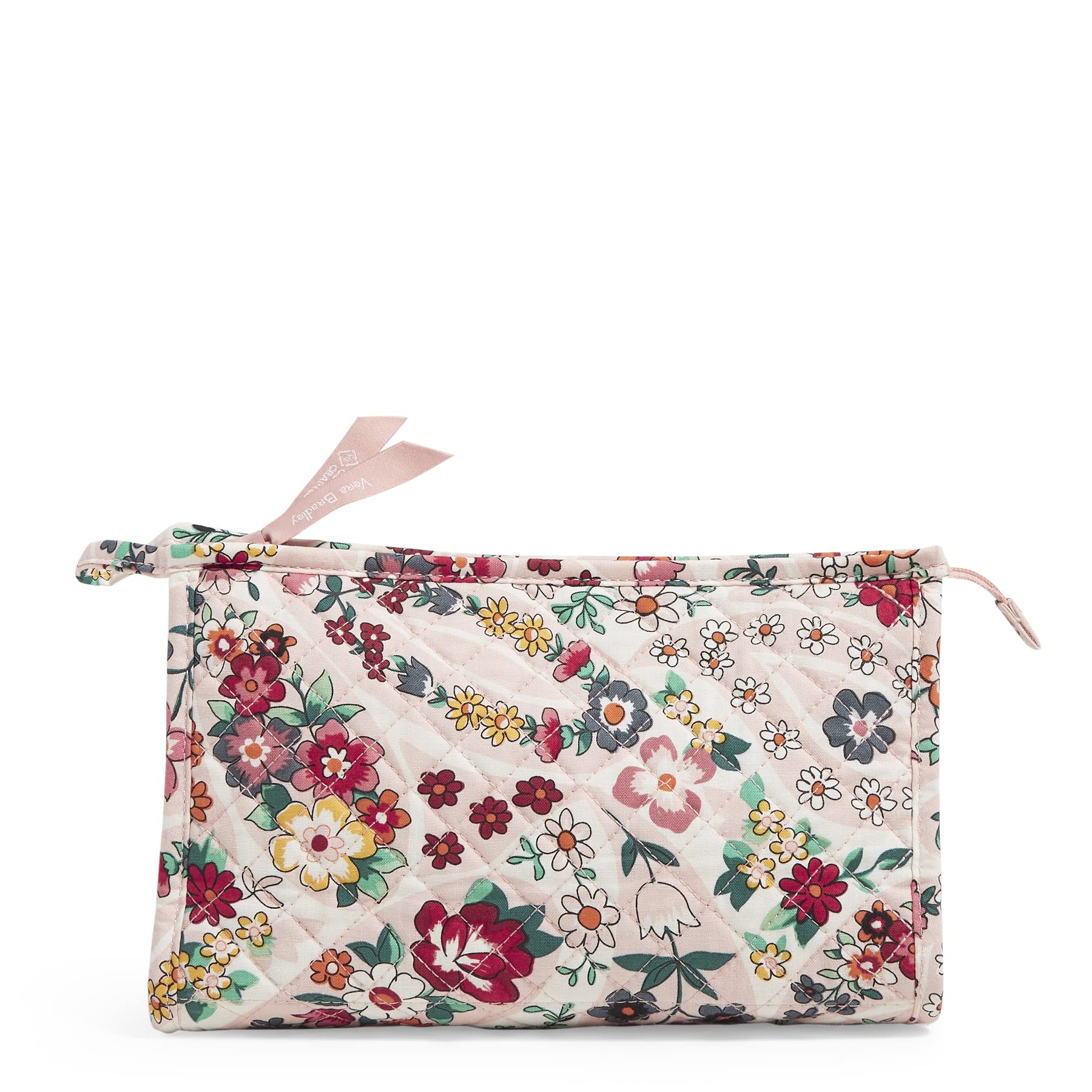 Vera Bradley Cotton Trapeze Cosmetic Makeup Organizer Bag - Travel Toiletry Pouch for Women, Perfect for Makeup Brushes & Skincare Products - Ideal for Travel, Gym & Daily Use