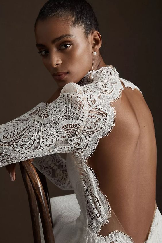 Willowby Orianna Gown - Elegant Lace Wedding Dress with Long Train & V-Neck | Perfect for Bridal Ceremony, Formal Events & Evening Galas