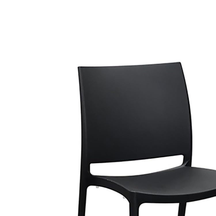 KONTE.DESIGN Set of 6 NORTH BEACH Chairs in Black Polypropylene - Durable Outdoor Dining Chairs for Patio, Garden, and Poolside Use