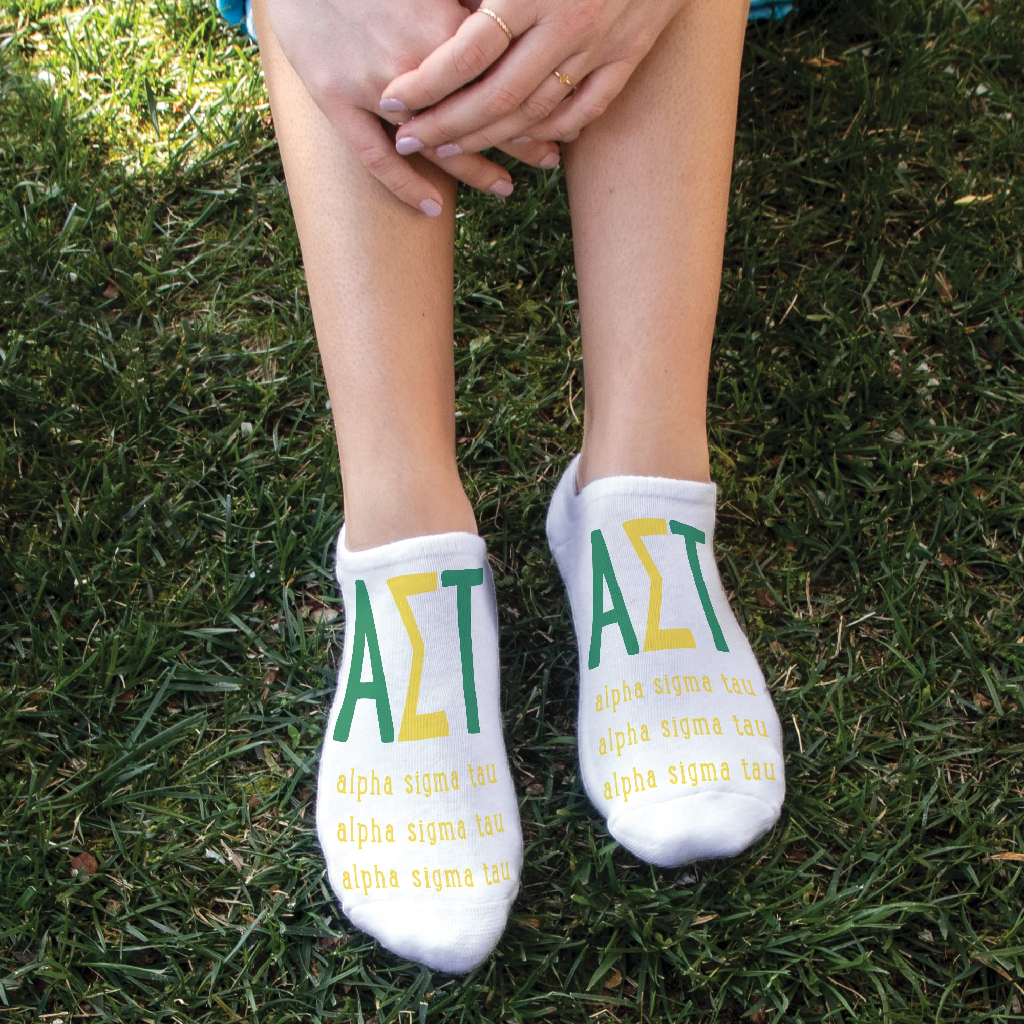 Custom Printed Sorority Socks for Women & Girls - Greek Letter Socks with Large Designs | Perfect for Sorority Events, College Gifts & Greek Life Accessories