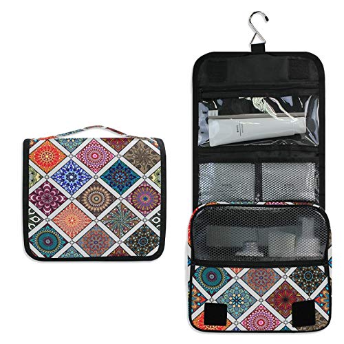 Mandala Cosmetic Bag - Ethnic Travel Toiletry Organizer for Women, Perfect for Bathroom & Travel