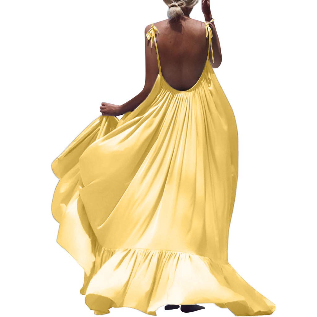 Boho Sleeveless Backless Long Maxi Dress for Women - Solid Color Party, Beach & Evening Wear - Elegant & Cute Summer Dresses for Casual Outings, Vacations & Special Occasions