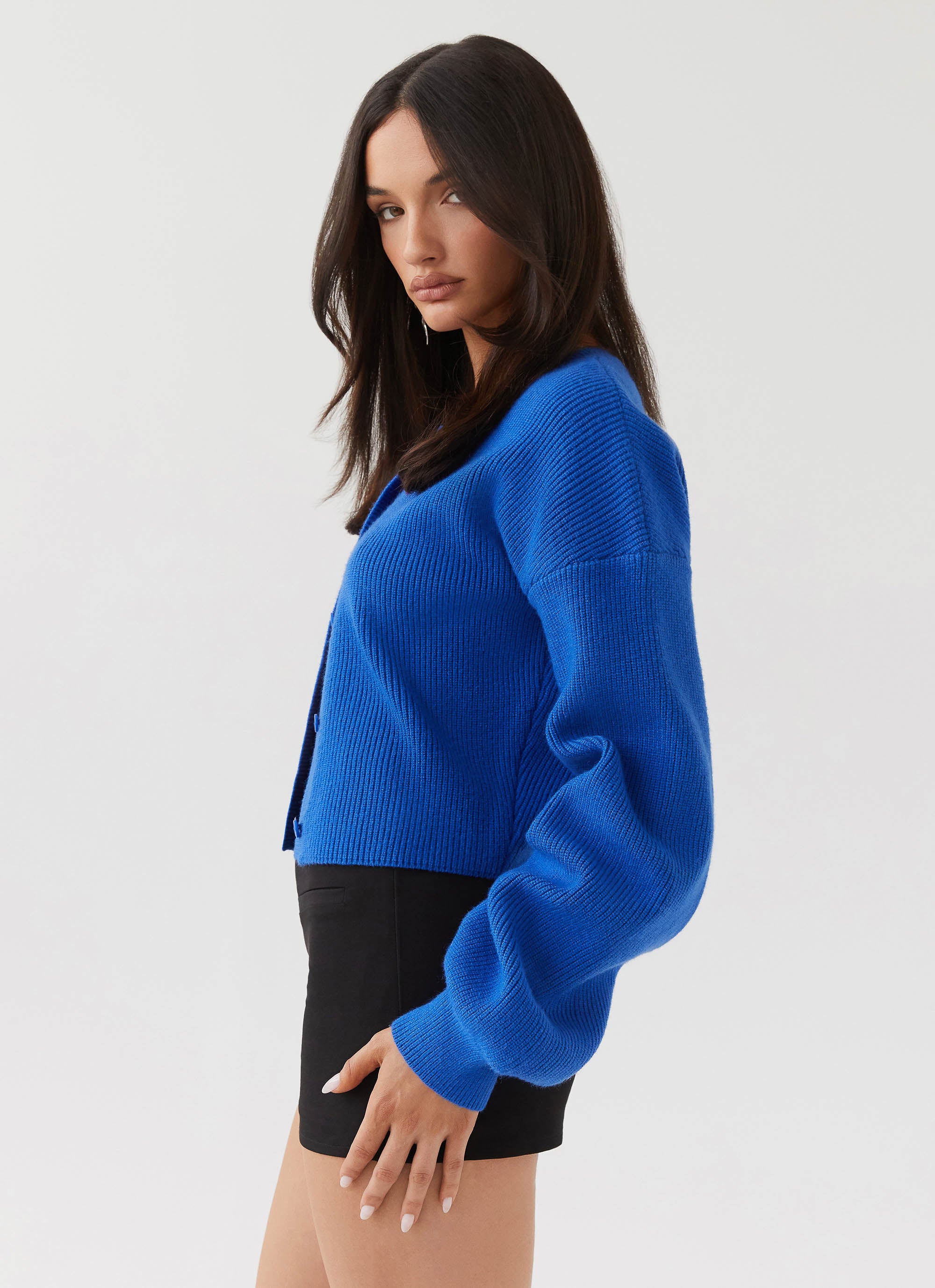 Daphne Knit Cardigan Women's Cobalt Blue Lightweight Sweater - Perfect for Fall Layering, Office Wear & Casual Outfits
