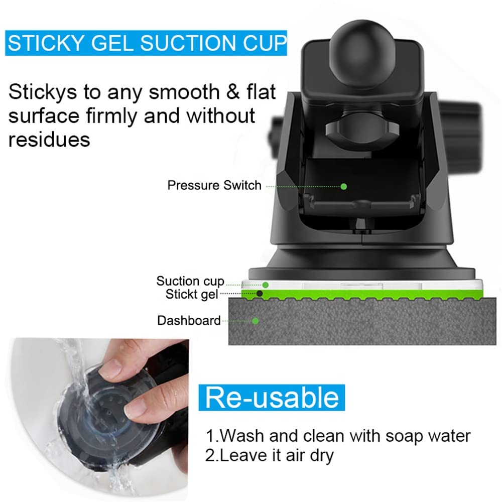 Strong Magnetic Phone Car Mount for Dashboard & Windshield - 360° Rotatable Phone Holder with 4 Powerful Magnets | Perfect for Hands-Free Navigation, Driving & Video Calls