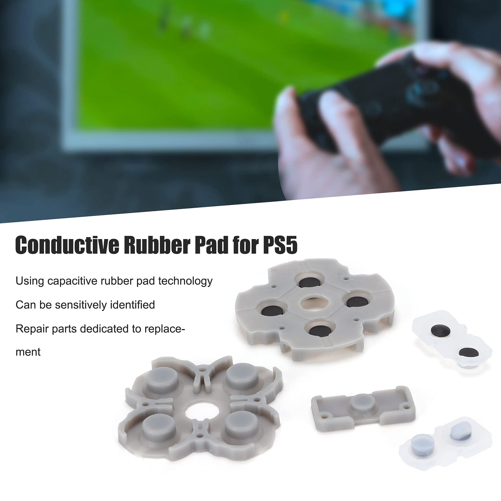 PS5 Controller Replacement Triggers Button Kit - Silicone Conductive Rubber Pads & Handle Buttons Repair Parts | Durable, Wear-Resistant Design for Long-Lasting Gaming | Perfect for PS5 Controller Repairs, Home Use & Travel Gaming Accessories