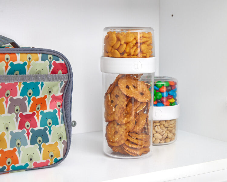 Fresh Stack n' Snack Food Storage Containers - Airtight BPA-Free Plastic Containers for Meal Prep, Leftovers & Snacks (Various Sizes) - Perfect for Kitchen, Office & On-the-Go Organization