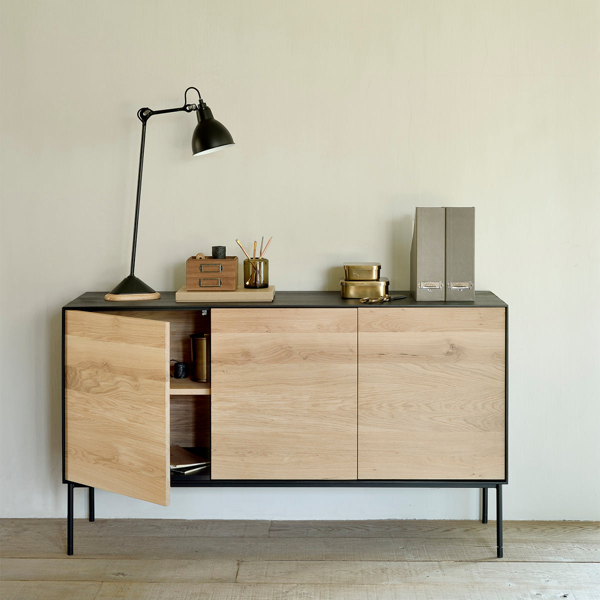 Blackbird 3-Door Sideboard Cabinet - Modern Wooden Storage Buffet for Dining Room & Living Room - Perfect for Home Organization & Stylish Decor