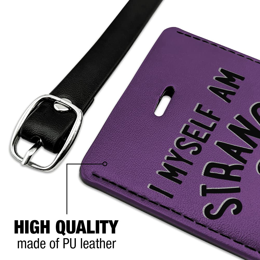 Beetlejuice Inspired Unique Rectangle Leather Luggage Tag - Vintage Gothic Travel ID Card Holder for Suitcases, Bags & Carry-Ons - Perfect for Halloween, Cosplay & Tim Burton Fans