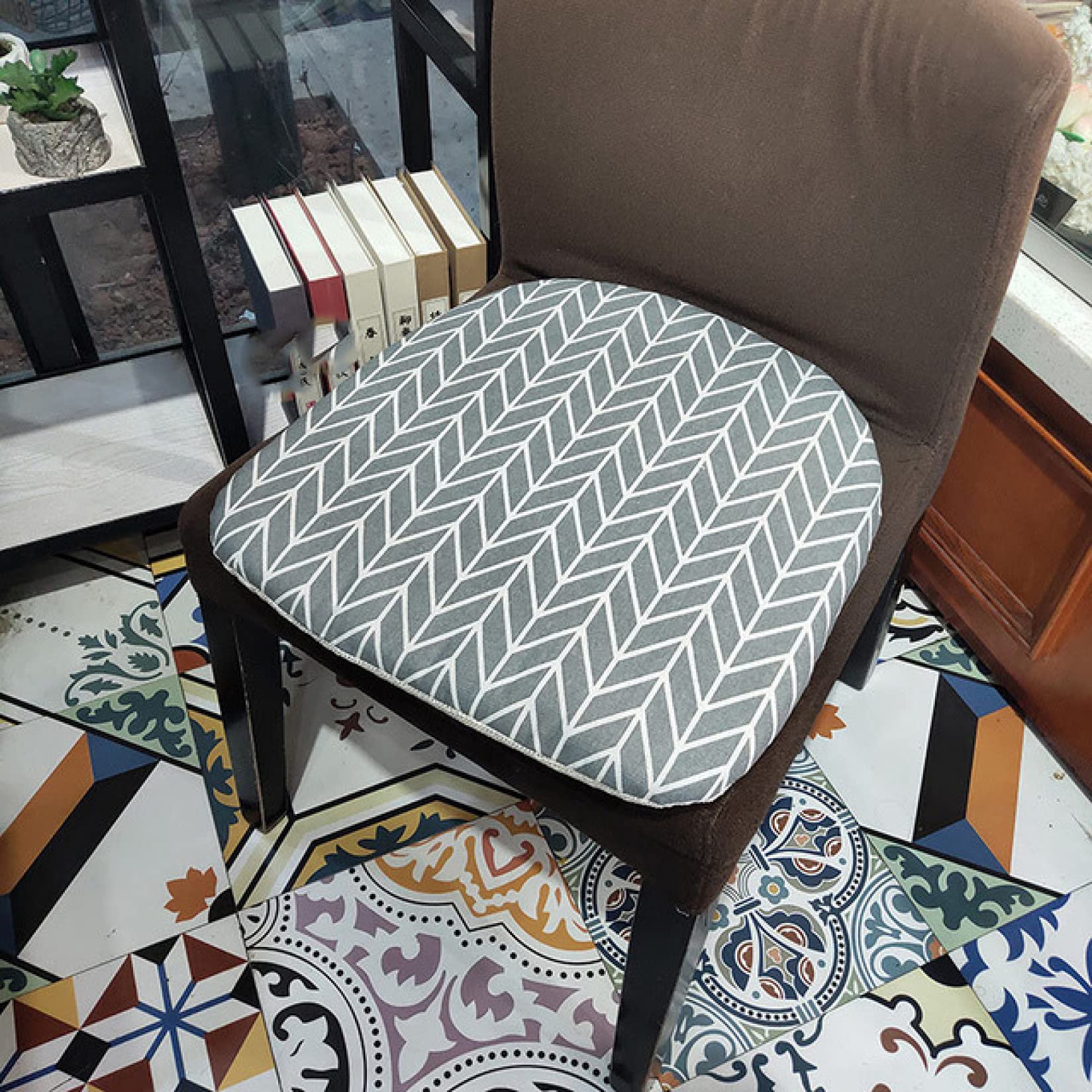 Thick Non-Slip Kitchen Chair Cushion with Ties - Comfortable Office & Patio Seat Pad for Dining, Working & Outdoor Relaxation