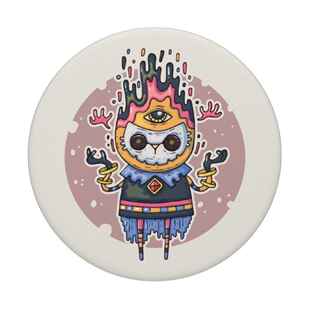 Cute Anime Cat Third Eye Manga Magic Magician Cartoon Design Swappable PopGrip - Perfect Gift for Anime Fans, Phone Grip for Daily Use & Travel